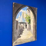 Huile sur panneau vintage