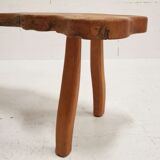 Brutalist solid wood bench, 1950