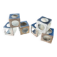 Set of 6 minimalist chrome steel candle holders from the 70s.