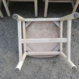 Original white lace-up vintage chairs (series of 8) stamp manufacturer L E 1995