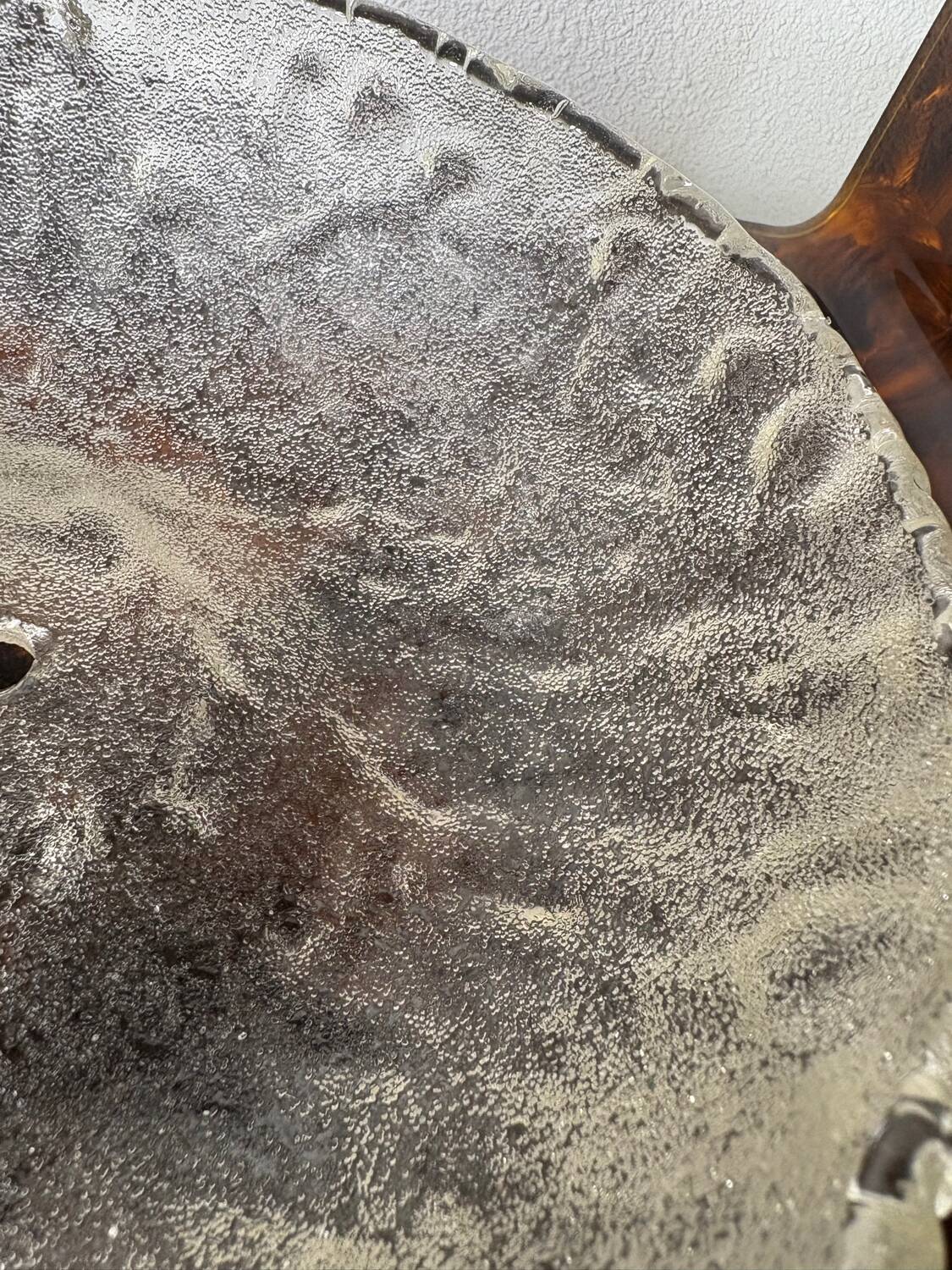 Frosted glass and brass ceiling light, 1970s