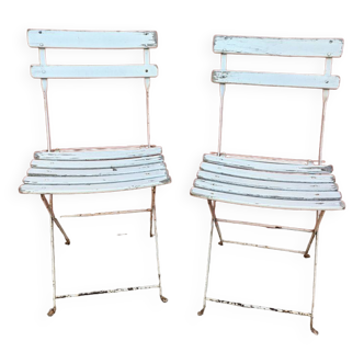 Pair of brewery folding chairs