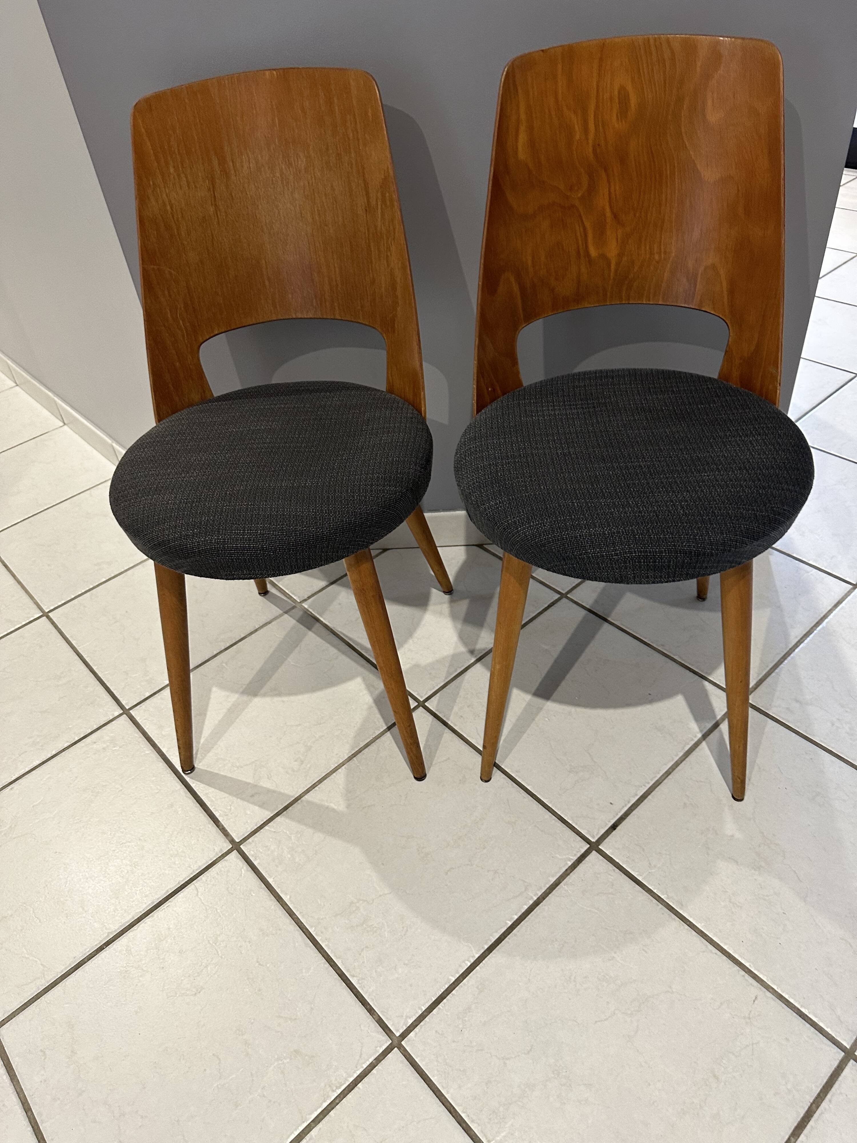 Pair of Baumann bistro chairs, Mondor model, vintage 1970
