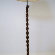 Organic whirlwind floor lamp in stained birch, Art Deco, Sweden, 1940s.