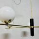 Lampadario con sfere opaline bianche, anni '60