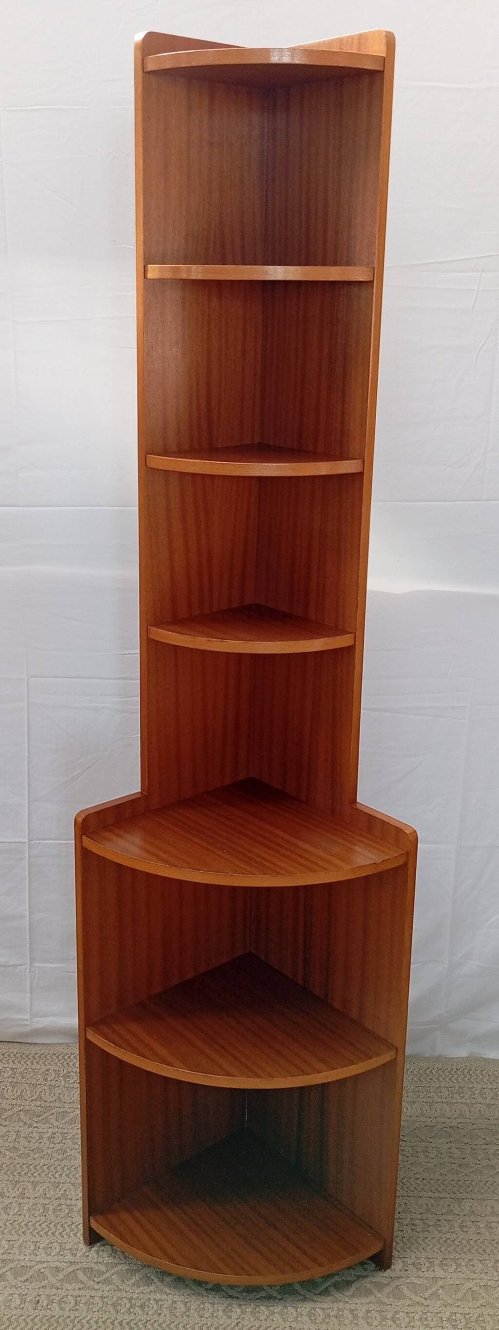 1960s teak corner shelf unit