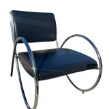 2 Fauteuils Design en métal chromé, 1980