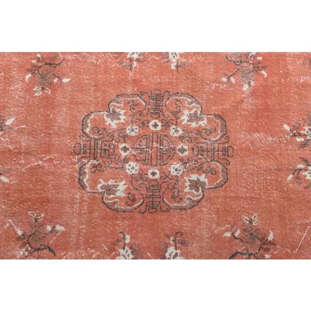 Vintage Turkish Oushak Handmade Wool Cotton Red Area Rug 191x311