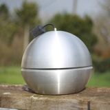 Suspension space age aluminium, lampe de plafond vintage, lampe boule