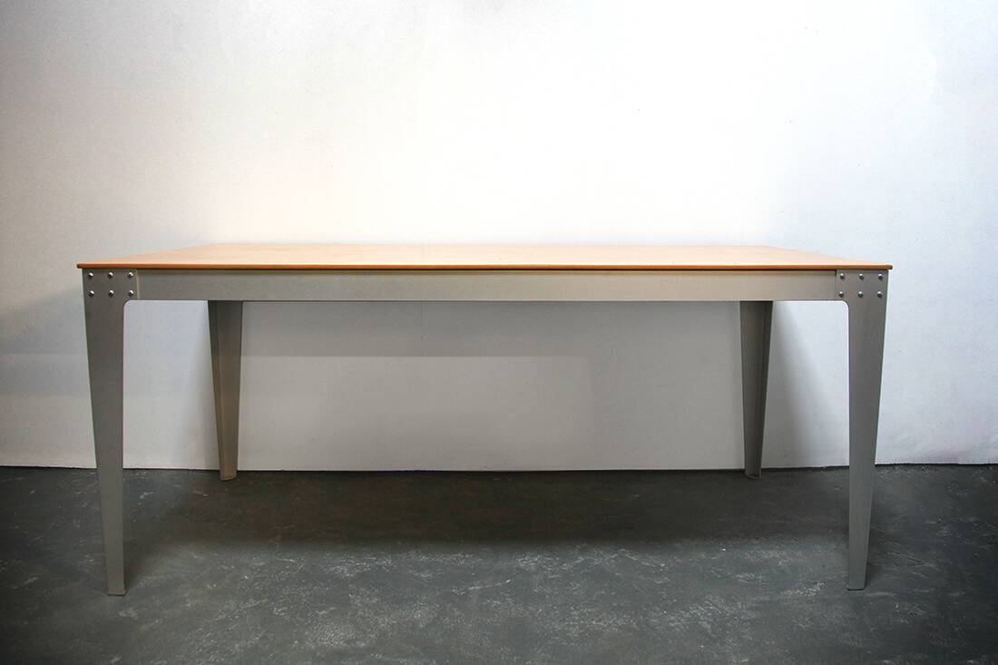 Piet Hein Eek beech and aluminum dining table