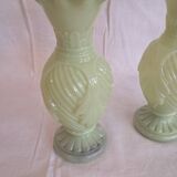 Pair of ceyladon opaline vases