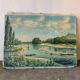 Boats by the water, oil on canvas signed