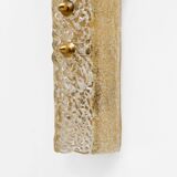 Pair of Murano Glass Gold Graniglia and Brass Sconces