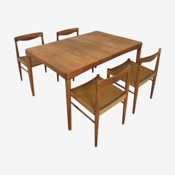 Danish midcentury teak dining set by H. W. Klein for Bramin, 1960s