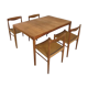 Danish midcentury teak dining set by H. W. Klein for Bramin, 1960s
