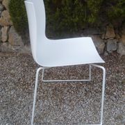 Arper design chair catifa 46 by lievore altherr molina chrome legs white shell