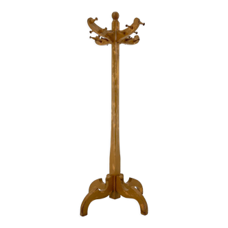 Vintage all-wood coat stand, Czechoslovakia, 1950's