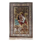 Tapis Persan Tabriz en soie fait main 92x61cm