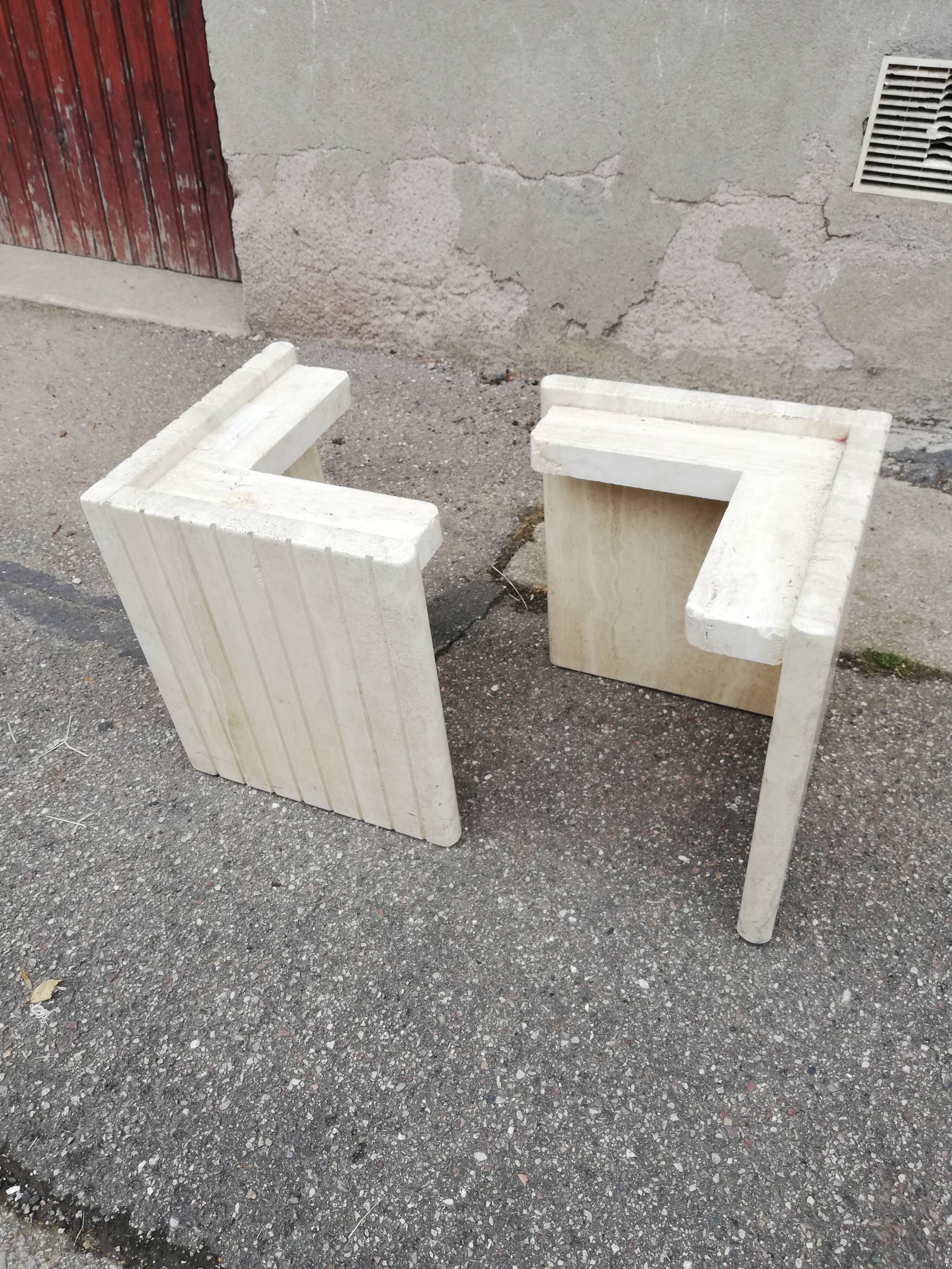 Travertine diamond coffee table