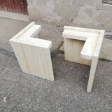 Travertine diamond coffee table