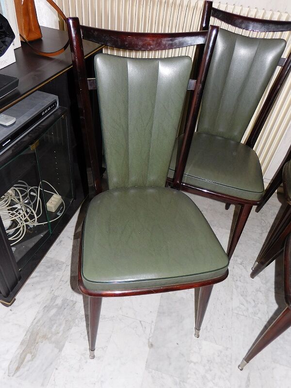 Serie de 6 chaises 1960 en macassar et skyl
