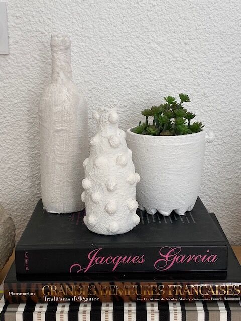 Trio of white vases