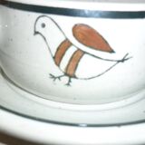 2 bowls with small plates in Korean stoneware