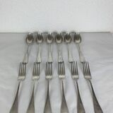 6 forks & 6 spoons Christofle Baguette Fidelio model silver metal
