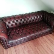 Canapé chesterfield vintage 60's-80's rouge bordeaux