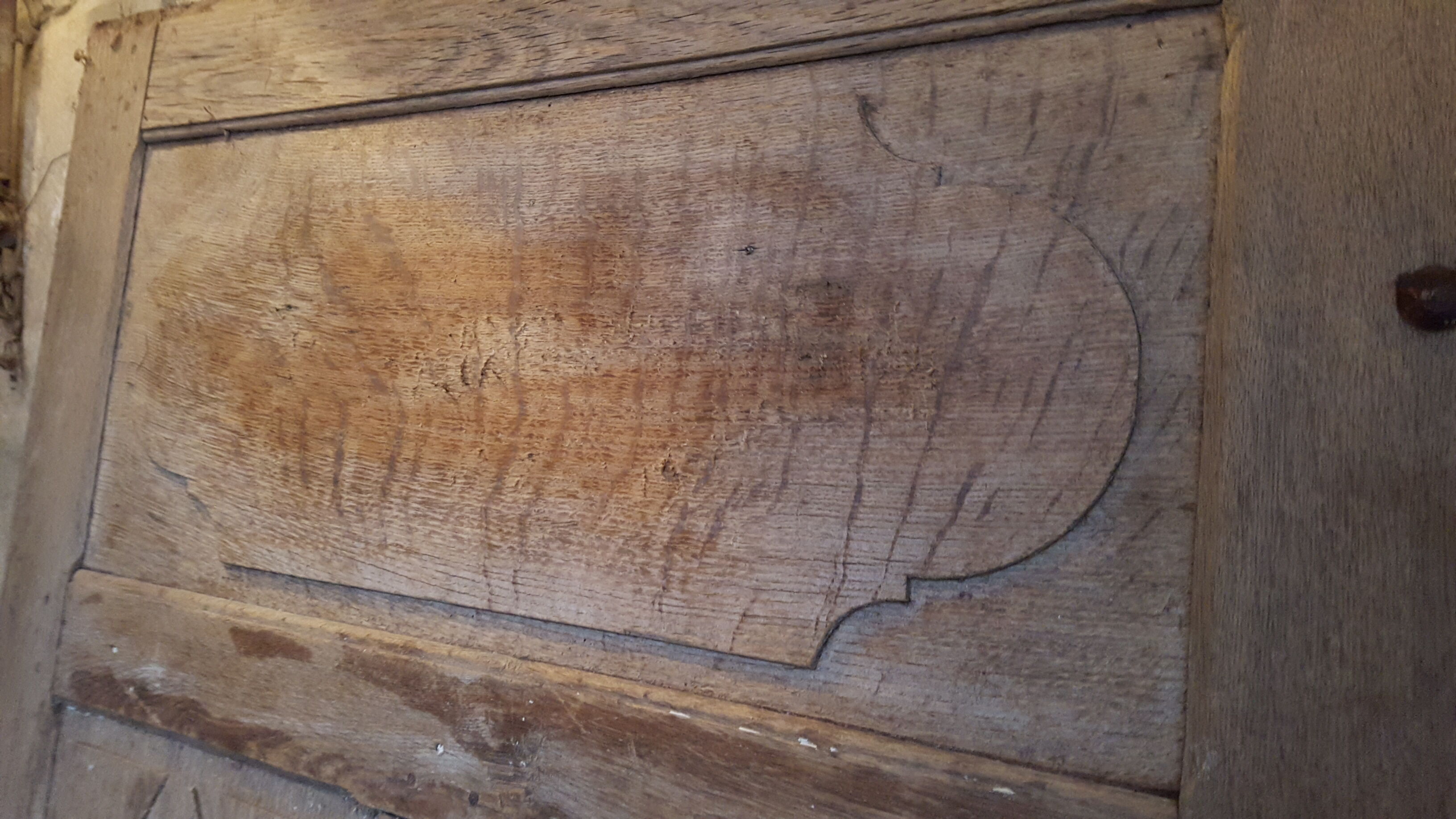 Old door eighteenth coffered fittings
