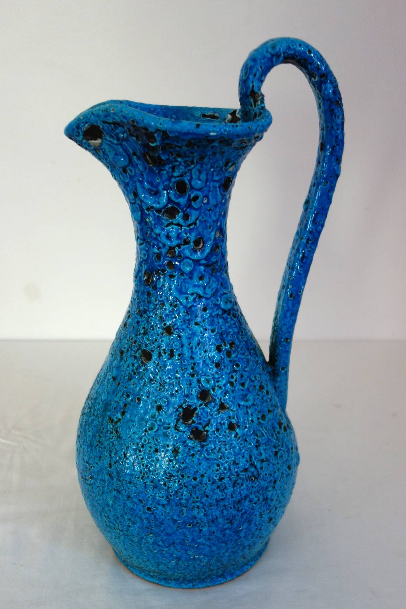 Large vintage fat lava ceramic vase H41cm