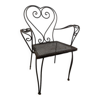 Wrought iron garden armchair