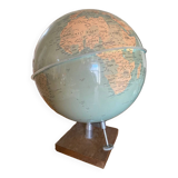 Vintage Globe with Wooden Stand from the 40s-50s