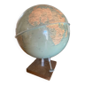 Globe Vintage avec Support en Bois des Années 40-50