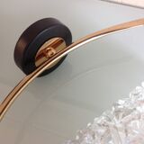 Pair of brass sconces and structured tulip glass 60/70s