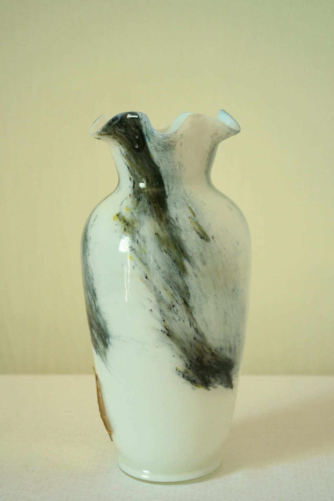 Genuine vintage Opaline vase from the Tuscan Crystal Factory, Italy.