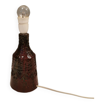 Ceramic table lamp in beautiful glaze, Danish and estimated from the 1970s.