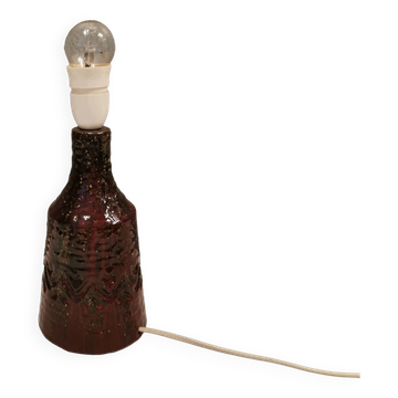 Lampe de table en céramique à belle glaçure, danoise et estimée des années 1970.