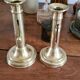 Pair of brass candle holders