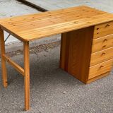 Scandinavian solid wood desk with 4 drawers 120cm
