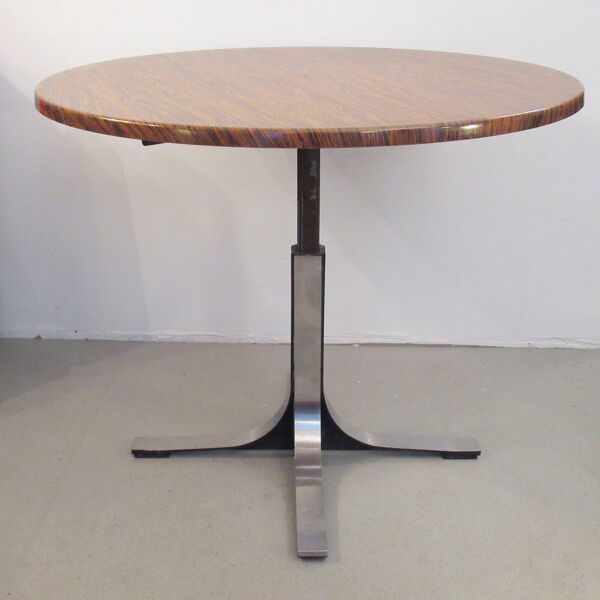Table ronde reglable en hauteur Années 60