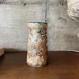 Glazed cylindrical stoneware vase