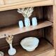 Renovated antique Parisian buffet in oak in Art Nouveau style.