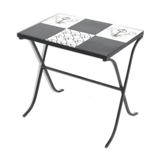 Iron and tiled bass table