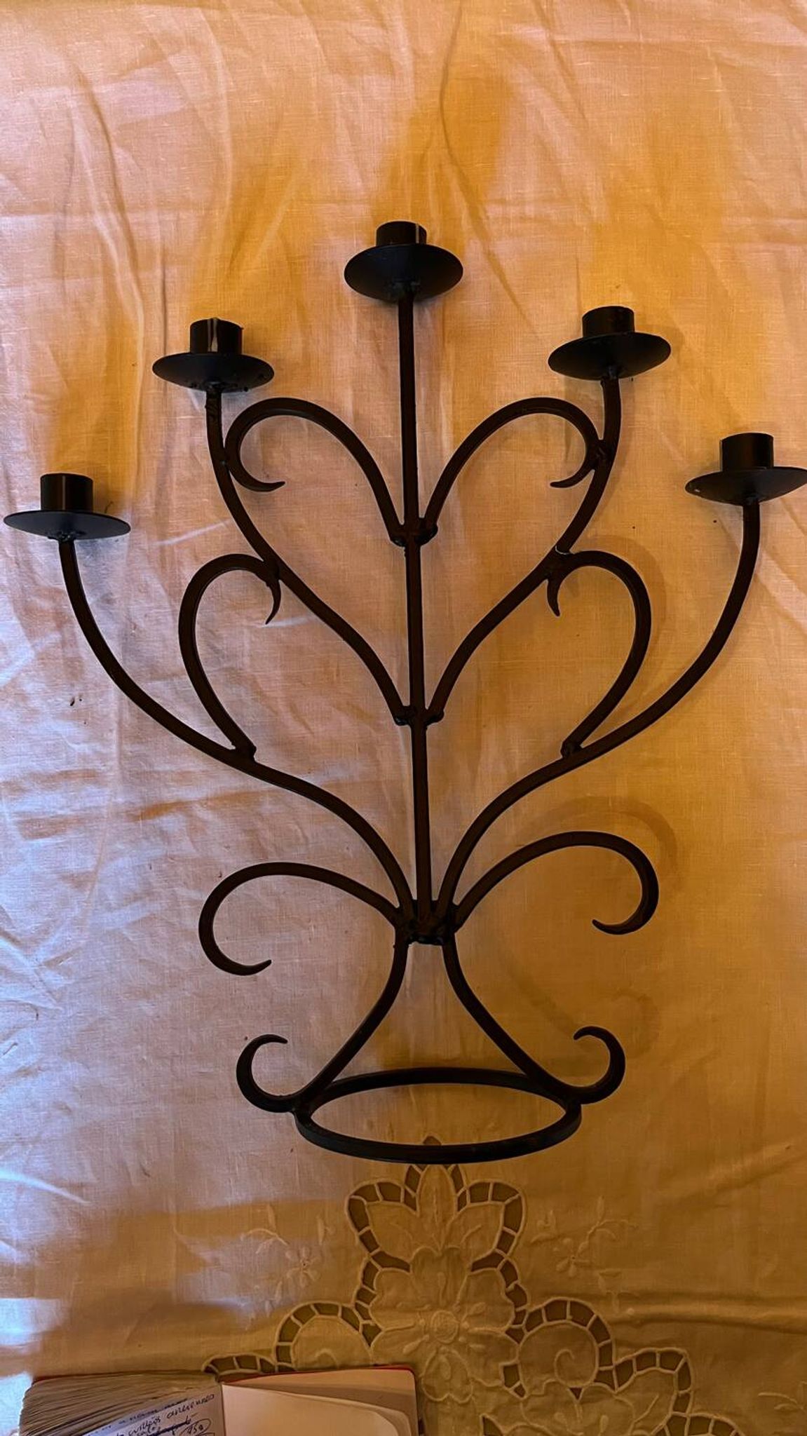 Metal heart candle holder 5 candles