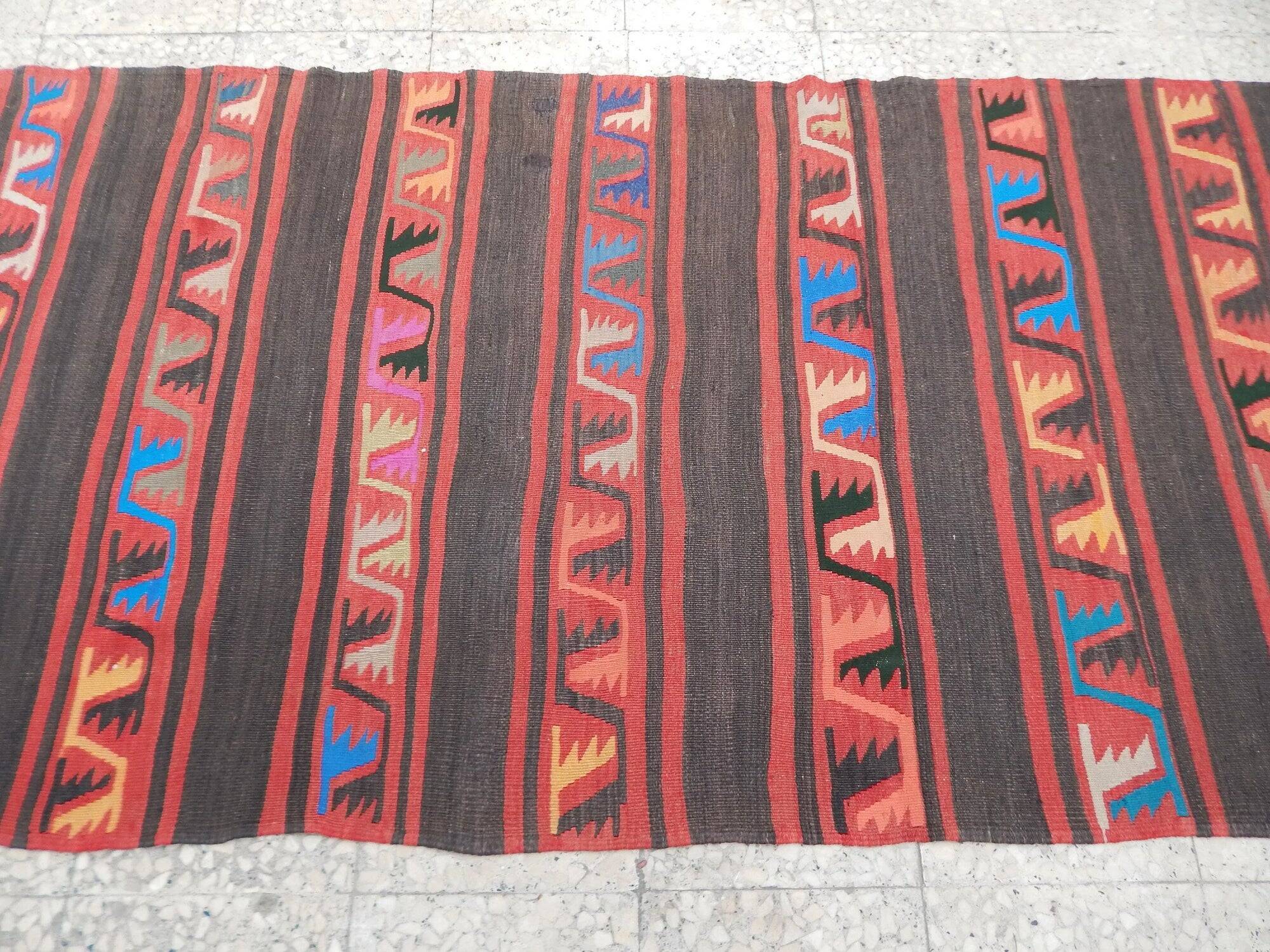 Vintage Turkish hallway rug 107x289 cm