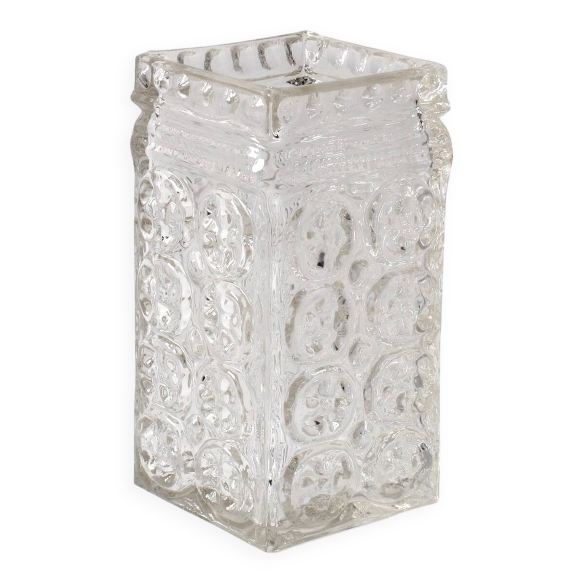 Mid-Century Pressed Glass Vase by Adolf Matura, Czech Repulic / 1970