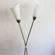 Sculptural Czech Floor Lamp with Twin Milk Glass Shades, 1960s