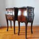 Paire de tables de chevet style Louis marbre noir