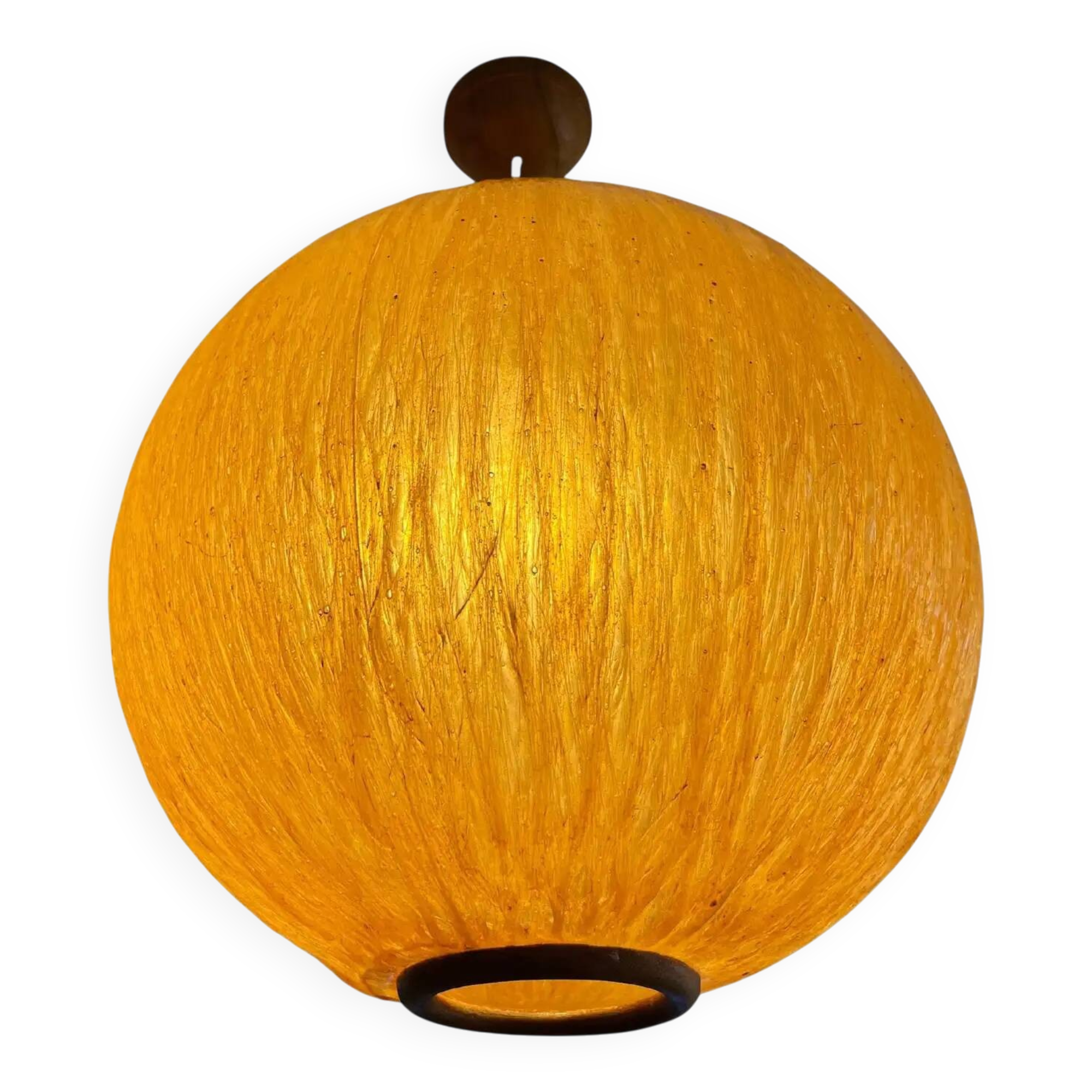 Beautiful design midcentury cocoon resin pendant, 1950s